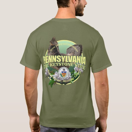 T-shirt Pennsylvanie State Bird & Flower (Dos)