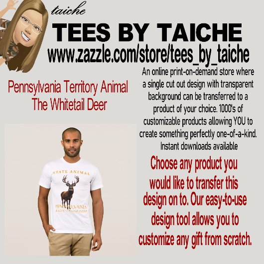 T-shirt Pennsylvanie Territoire Animal Le cerf de Virginie