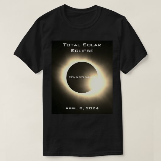 T-shirt PENNSYLVANIE Total éclipse solaire 8 avril 2024 (Design devant)