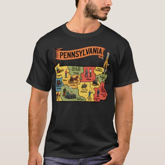 T-shirt Pennsylvanie - Tourisme Vintage (Devant)