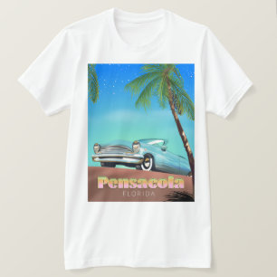 T-shirt Pensacola, floride affiche de voyage de style vint
