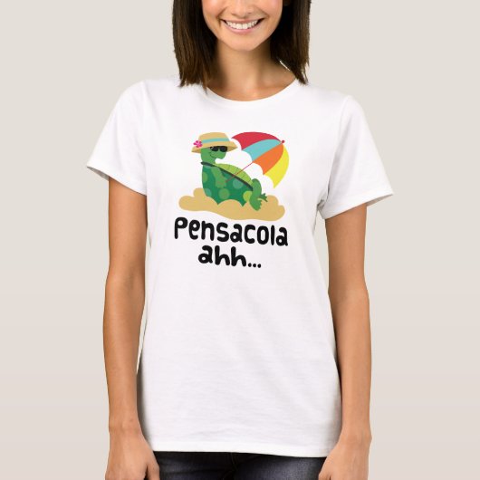 T-shirt Pensacola (tortue sur la plage) (Devant)