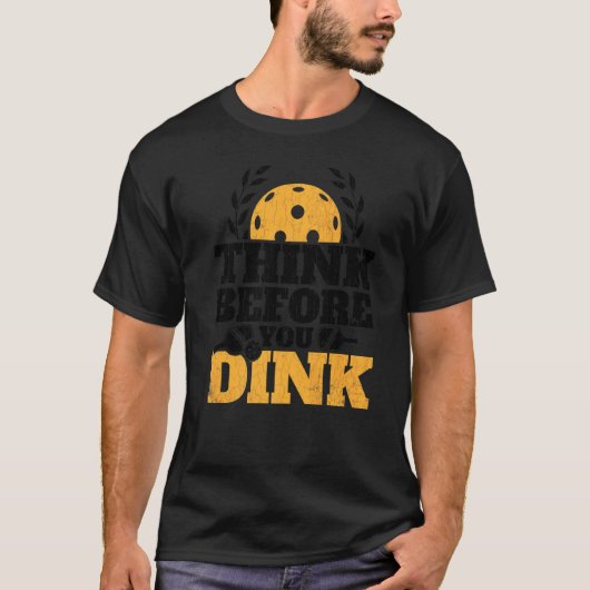 T-shirt Pense Avant De Diner Pickleball Player Paddle Gr (Devant)