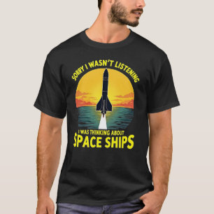 T-shirt Pensée de style vintage sur les vaisseaux spatiaux