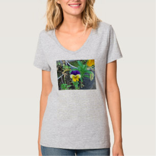 T-shirt Pensée violette et jaune