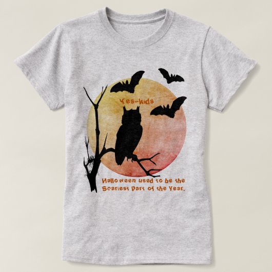 T-shirt Pensées effrayantes Orange Halloween (Design devant)