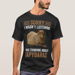 T-shirt Penser à Capybaras Capybara Gnawer Humour
