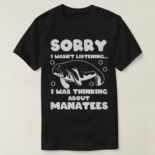 T-shirt Penser à Manatees Mer Océan animal (Design devant)
