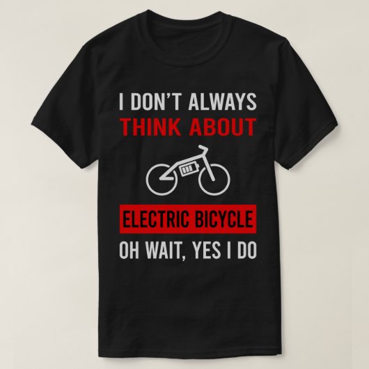 T-shirt Pensez À Vélo Électrique E Vélo Ebike (Design devant)
