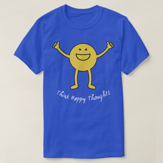 T-shirt Pensez Happy Thoughts Jote Jaune Sourire Visage dr (Design devant)