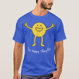 T-shirt Pensez Happy Thoughts Jote Jaune Sourire Visage dr