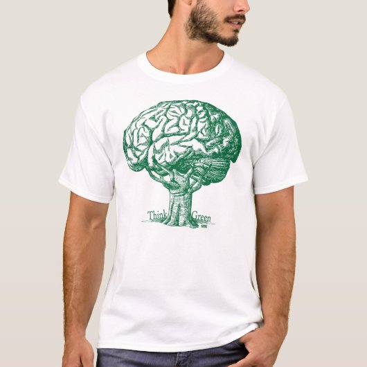 T-shirt Pensez l'arbre vert de cerveau (Devant)