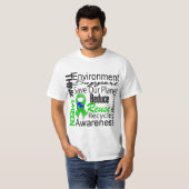 T-shirt Pensez le collage vert d'environnement (Devant entier)