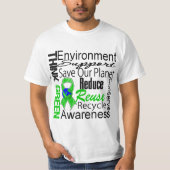 T-shirt Pensez le collage vert d'environnement (Devant)