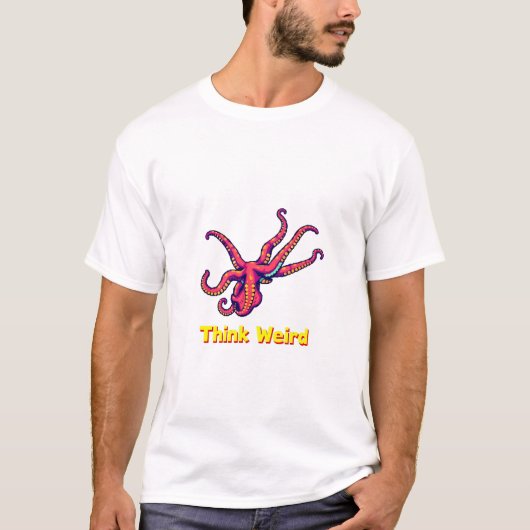 T-shirt Pensez Pixel bizarre Octopus Tee (Devant)