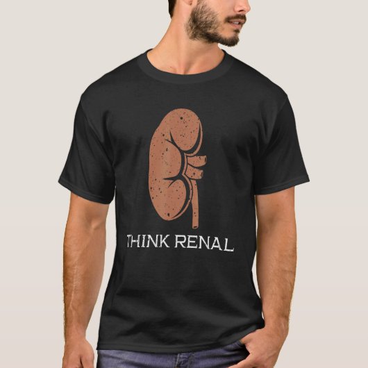 T-shirt Pensez Urologie rénale Système d'excrétion du rein (Devant)
