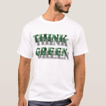 T-shirt Pensez vert<br><div class="desc">Pensez texte vert avec une texture verte avec une ombre pour lui donner un effet 3D très.</div>