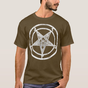 T-shirt Pentagram satanique Baphomet Chèvre noire Tête Sat