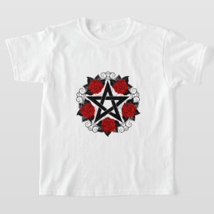 T-shirt Pentagramme aux roses rouges
