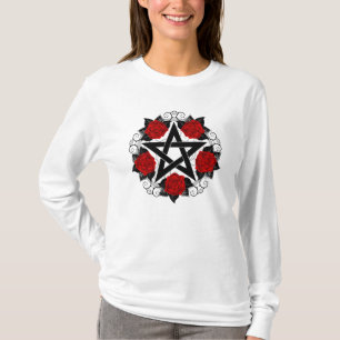 T-shirt Pentagramme aux roses rouges