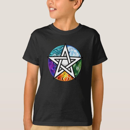T-shirt pentagramme du Wiccan (Devant)
