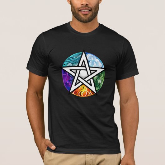 T-shirt pentagramme du Wiccan (Devant)