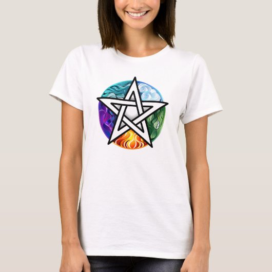 T-shirt pentagramme du Wiccan (Devant)