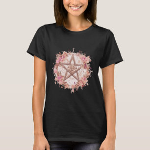 T-shirt Pentagramme Floral Païen Bohemian Halloween Sorciè