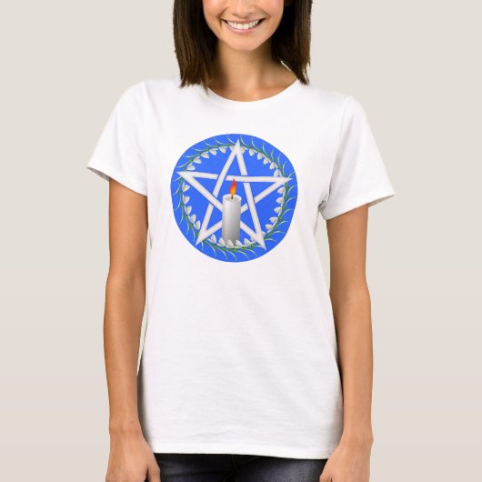 T-shirt Pentagramme Imbolc blanc avec neige (Devant)