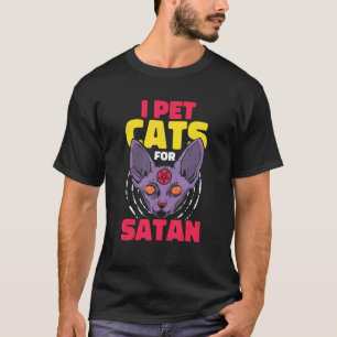 T-shirt Pentagramme occulte et satanique Baphomet Chat Sat