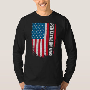 T-shirt Pentathlon papa America Us Drapeau Patriot Vintage