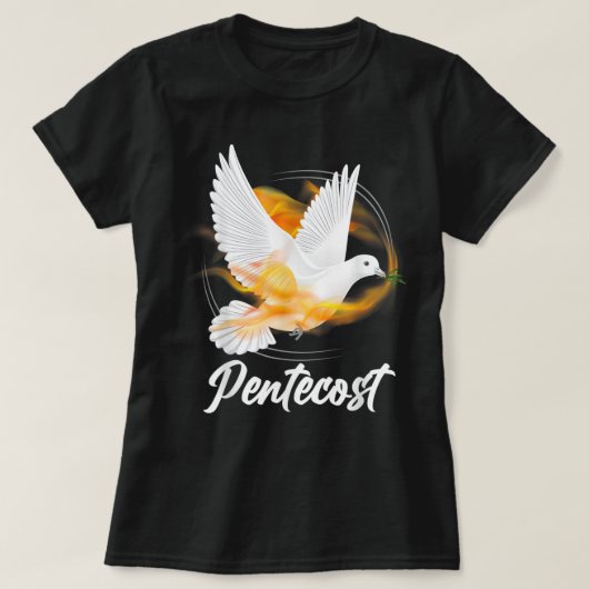 T-shirt Pentecôte Doves Tongues Feu Flamme Saint Esprit Ch (Design devant)