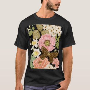 T-shirt Peonies Roses vintages : Motif Floral Noir