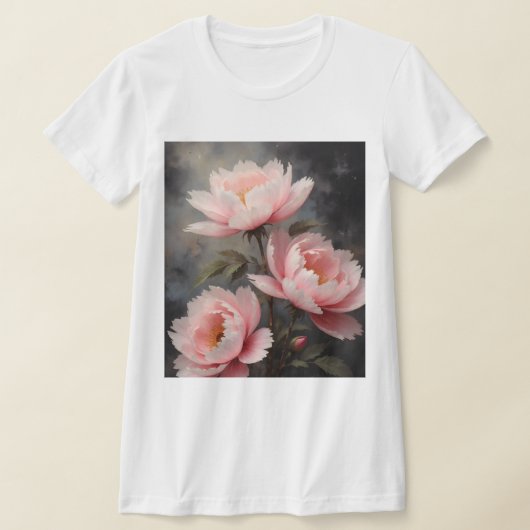 T-shirt Peony Floral Artwork (Poser)
