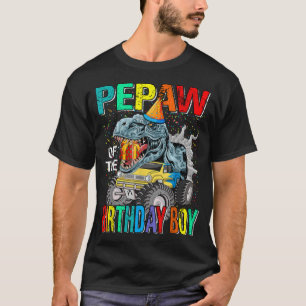 T-shirt Pepaw De L'Anniversaire Garçon Monster Camion Dino