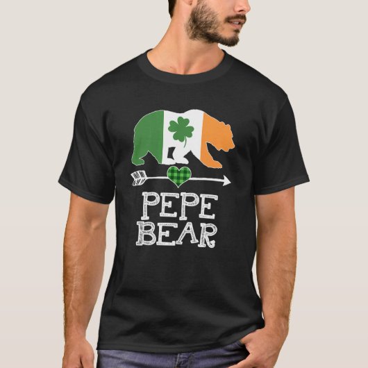 T-shirt Pepe Bear Jour de la Saint Patrick Irish Green Pla (Devant)