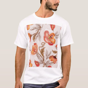 T-shirt Pépites Arrière - plans beige Motif d'aquarelle