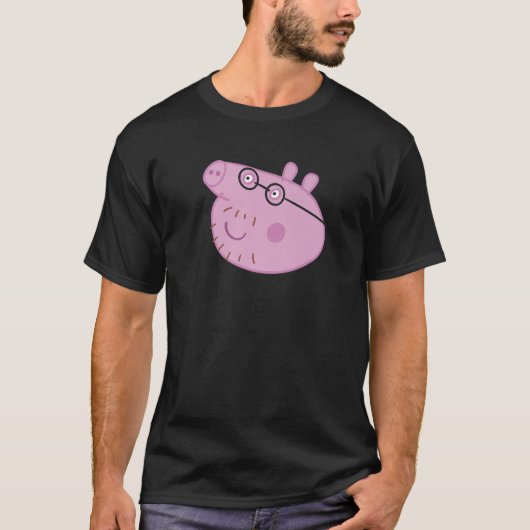 T-shirt Peppa Pig Happy Daddy Pig Big Face Premium (Devant)