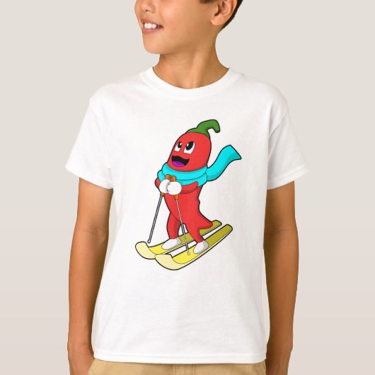 T-shirt Pepper en Skier avec Ski (Devant)