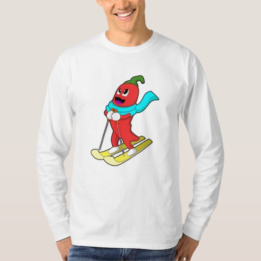 T-shirt Pepper en Skier avec Ski (Devant)