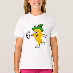 T-shirt Pepper Vegan comme joueur de football avec Soccer.