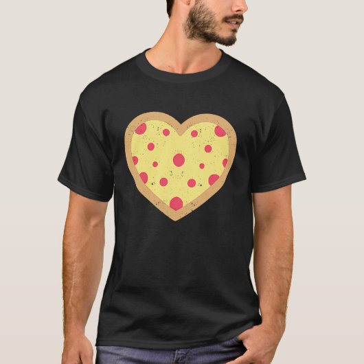 T-shirt Pepperoni Pizza Coeur Saint Valentin Nourriture it (Devant)