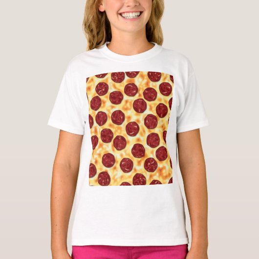 T-shirt Pepperoni Pizza Motif (Devant)