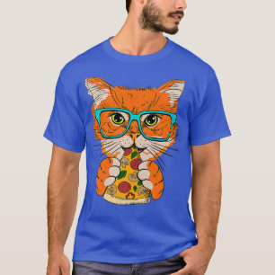 T-shirt Pepperoni Pizza Pie Amoureux des chats Junk Food M