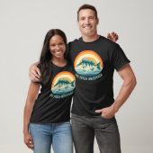 T-shirt Perch Fishing Custom Text Retro Sunrise Sunset (Unisexe)