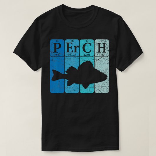 T-shirt Perche Tableau Périodique Éléments Pêche Perche de (Design devant)