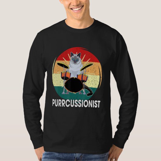T-shirt Percussion Drummer Drumming Drums Saying I Kitten (Devant)