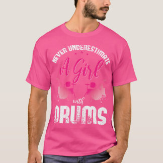 T-shirt Percussion Drummer Girls Cadeau Instrument de musi