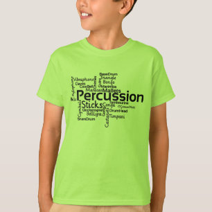 T-shirt Percussion Word Cloud Texte noir