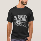 T-shirt Percussionist Drummer I Destroy Silence Drumming L (Devant)
